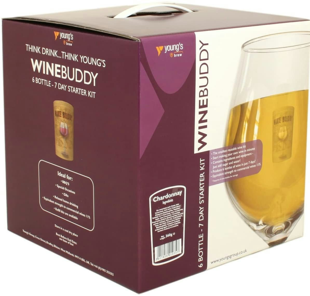 Wine Buddy Home Brewing Kit Make Your Own Wine Makes 6 Bottles Chardonnay 